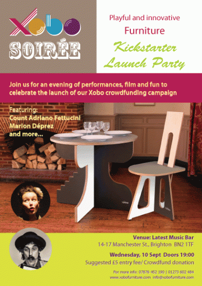 2014 09 10 Xobo Soiree Kickstarter flyer